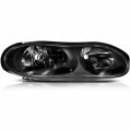 Ocpty Headlight Assembly Pair Replacement For Chevrolet Camaro 1998-2002 Black Housing Clear Lens Driver Passenger Side