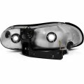 Ocpty Headlight Assembly Pair Replacement For Chevrolet Camaro 1998-2002 Black Housing Clear Lens Driver Passenger Side