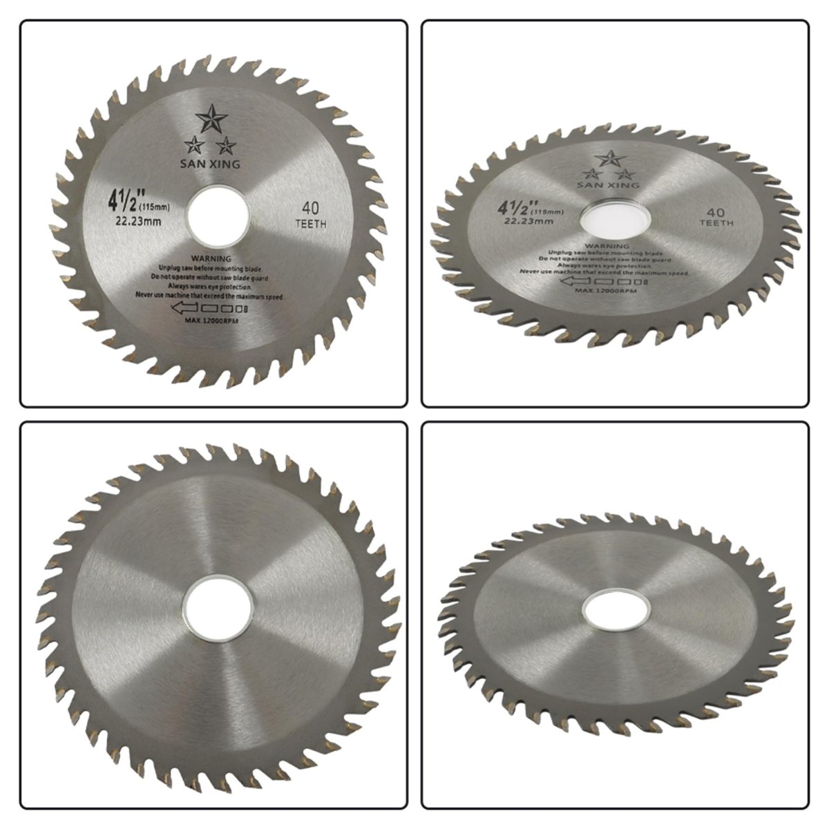 3 Pack 4 5 In Alloy Cutting Discs With 40 Tooth 7 8 Arbor For Wood And Composites