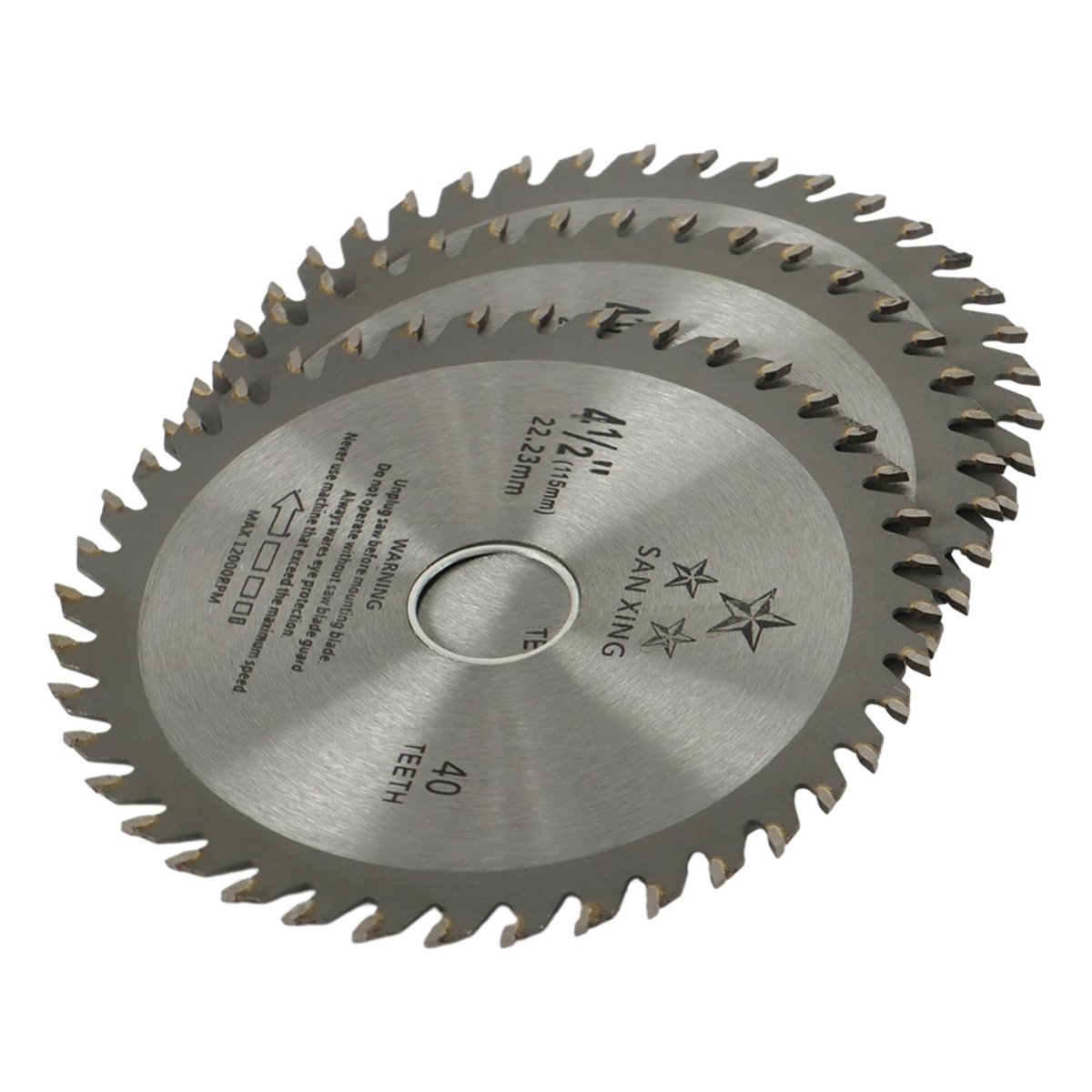 3 Pack 4 5 In Alloy Cutting Discs With 40 Tooth 7 8 Arbor For Wood And Composites
