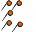 Set Of 5 3 4 Bullet Amber Mini Round Led Light Clearance Side Marker Truck Trailer 