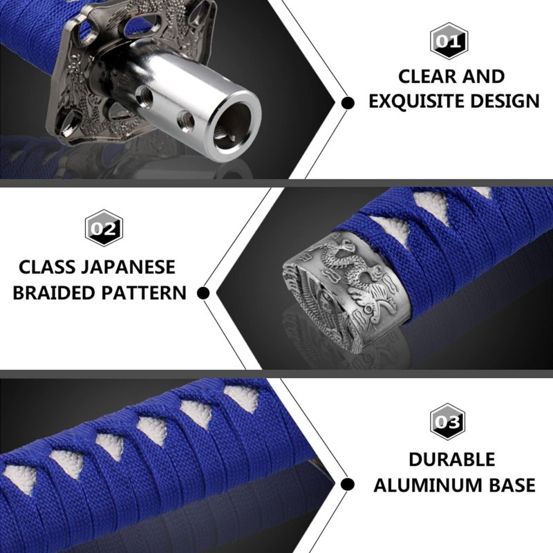 Ryanstar Gear Shift Knob Sword Knobs Katana Samural Lever Universal For Manual Cars Most Automatic With 4 Adapters Blue White