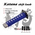 Ryanstar Gear Shift Knob Sword Knobs Katana Samural Lever Universal For Manual Cars Most Automatic With 4 Adapters Blue White