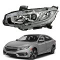 Headlight Assembly Driver Side Chrome Projector Replacement For C-ivic 2016 2017 2018 Halogen