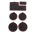 3d Cup Holder Insert Liners For Ford F150 2009 2014 With Flow Through Console Silicone Non Slip Mats Red Trim 6 Piece Set 