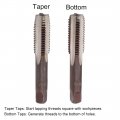 Uxcell Metric Hand Tap M14 Thread 2 Pitch 4 Straight Flutes H2 Alloy Tool Steel Bottom Er Screw Tap Set Tapping Tools For
