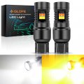 Glofe 7443 Led Bulbs T20 Switchback Light 1300 Lumens W21 5w 3030 Smd Chips Bulb White And Amber Dual Color For Car Drl Turn