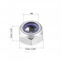 Uxcell Hex Lock Nuts M6 X 1mm Stainless Steel Nylon Insert Self-locking For Fasteners 20pcs Silver Tone