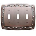 Allen Roth 3-gang Dark Oil-rubbed Bronze Standard Toggle Metal Wall Plate 
