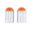 United Pacific 86071 Chrome Plastic Dome Style Replacement Lens Guide Top Base For Bumpers Thread-on Guide Tops Amber A Pack Of 