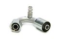 35543-vug 10 135 Degrees Beadlock O Ring Fitting With 134a Service Port Aluminum Hose End Crimp Connector Natural Finish 