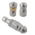 Stainless Steel Pressure Washer Sewer Jetter Nozzles 3-pack 5000psi High Nozzle Kit 1 4 Inch Quick Connect For Pipe Drain 