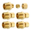 5pcs Brass Pipe Fitting 16 Od X 1 2 Npt Male Compression Tube Union Connector Straight Coupling Adapter Fit 5 