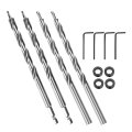4 Pieces 3 8 Inch Pocket Hole Drill Bit Set 1 Hex Round Shank With Depth Stop Collar For Manual Guide Jig Master System 