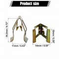 X Autohaux 10pcs Bronze Tone Console Instrument Panel Metal Retainer Dash Dashboard Body Trim Clips Fastener For Automotive