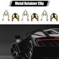 X Autohaux 10pcs Bronze Tone Console Instrument Panel Metal Retainer Dash Dashboard Body Trim Clips Fastener For Automotive