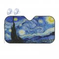 Vunko Front Window Car Sun Shade Windshield- Starry Night Foldable Cute Funny Sunshade By Vincent Van Gogh For Truck Suv-blocks