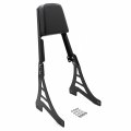 Httmt Mt146-f- Motorcycle Black Flame Backrest Sissy Bar With Leather Pad Compatible 1995-2003 H-d Sportster 883 Xl883 1200
