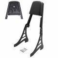 Httmt Mt146-f- Motorcycle Black Flame Backrest Sissy Bar With Leather Pad Compatible 1995-2003 H-d Sportster 883 Xl883 1200