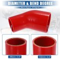 1 Set 45 Degree 3 5 Inch To 4 0 Id 4ply Car Elbow Reducer Silicone Hose Coupler Intercooler Tube Intake Piping With Clamps Red