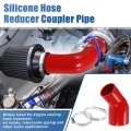 1 Set 45 Degree 3 5 Inch To 4 0 Id 4ply Car Elbow Reducer Silicone Hose Coupler Intercooler Tube Intake Piping With Clamps Red