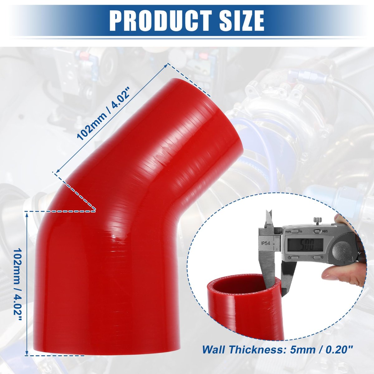 1 Set 45 Degree 3 5 Inch To 4 0 Id 4ply Car Elbow Reducer Silicone Hose Coupler Intercooler Tube Intake Piping With Clamps Red