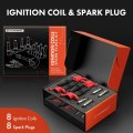 Red Set Of 16 Ignition Coil Pack And Iridium Spark Plugs For Ford F-150 F-250 F-350 Super Duty Explorer Mustang Expedition