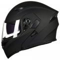 Motorcycle Dual Visor Flip Up Modular Full Face Helmet Dot Model Ilm-902 Matte Black Medium Hard Abs Shell With Removable Liner