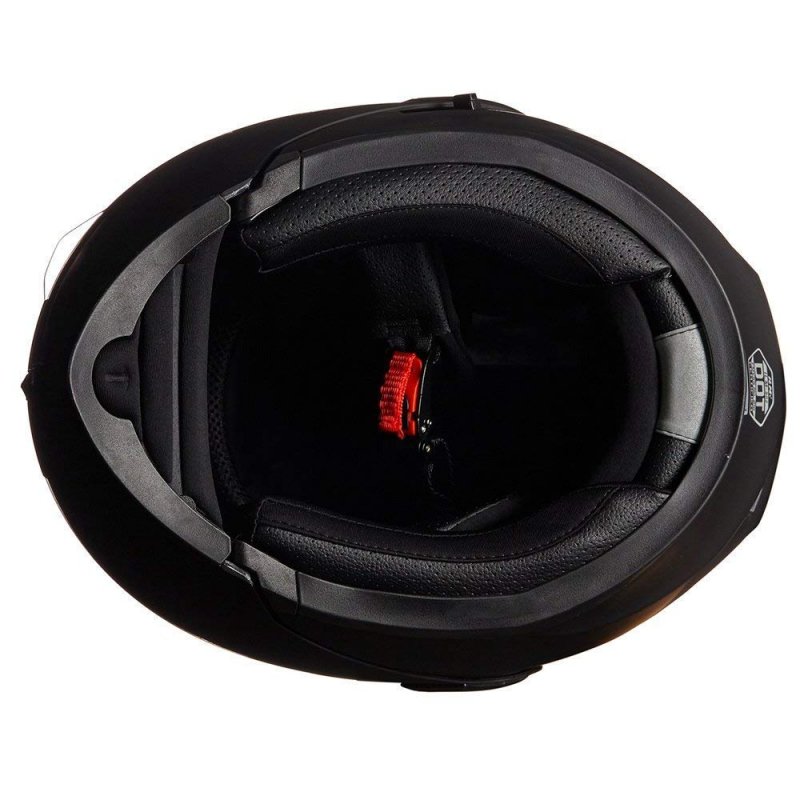 Motorcycle Dual Visor Flip Up Modular Full Face Helmet Dot Model Ilm-902 Matte Black Medium Hard Abs Shell With Removable Liner