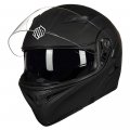 Motorcycle Dual Visor Flip Up Modular Full Face Helmet Dot Model Ilm-902 Matte Black Medium Hard Abs Shell With Removable Liner