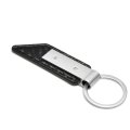 Nissan Name Pu Leather Carbon Fiber Texture Strap Silver Metal Bar Key Chain Official Licensed 