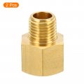 Uxcell 1 4 Npt Male X 3 8 Female Brass Pipe Fitting Hex Reducer Adaptor For Water Gas Transfer 2pcs