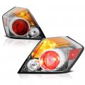 Chrome Housing Tail Light Lamp Assembly For 2007-2012 Nissan Altima 4-door Sedan Driver Passenger Side 