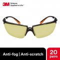3m Safety Glasses Privo 20 Pack Ansi Z87 Anti-fog Amber Lens Black Frame European Style
