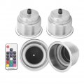 Qiilu 4 Pcs Rgb Drink Cup Holders Dc 12v Led Stainless Steel Beverage Bottle With Remote Control For Marine Rv Truck Car