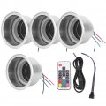 Qiilu 4 Pcs Rgb Drink Cup Holders Dc 12v Led Stainless Steel Beverage Bottle With Remote Control For Marine Rv Truck Car