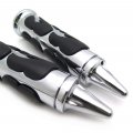 Httmt- 1pair Chrome Flame Spike Hand Grip 7 8 Handlebar Compatible With Suzuk Kawasak P N Mt291-007b-22