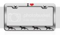I Love Weasels Logo Chrome Metal License Plate Frame Tag Holder X93 