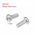 Uxcell M5x12mm Machine Screws Pan Phillips Cross Head Screw 304 Stainless Steel Fasteners Bolts 20pcs