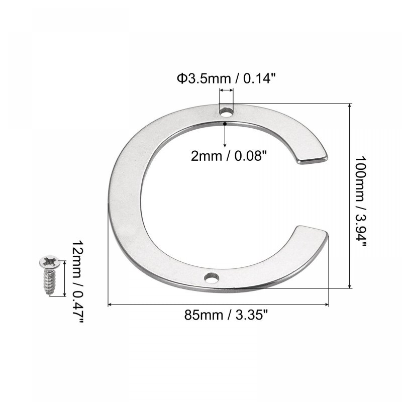 Stainless Steel House Letter 3 94 Inch C For Mailbox Hotel Address Door Sign Polishing