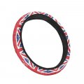 Semiouray Union Jack Print Universal 15 Inch Steering Wheel Cover Red Blue British Flag Sweat Absorption Fit Most Of Car