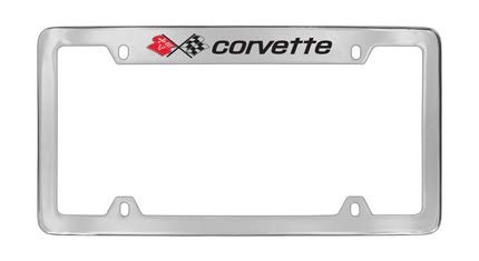 Chevrolet Corvette C3 Chrome Plated Metal Top Engraved License Plate Frame