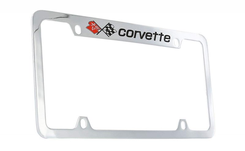 Chevrolet Corvette C3 Chrome Plated Metal Top Engraved License Plate Frame