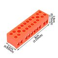 Yxq 600v 36a Dual Row 12-positions Screw Terminal Strip Block Electric Barrier Orange 6-piece 