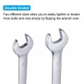 Uxcell Double Open-end Wrench Set 8-22mm Metric Cr-v Steel With Rolling Pouch 6-piece