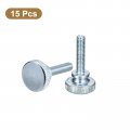 Uxcell M6x25mm Knurled Thumb Screws 15pcs Carbon Steel Zinc Plated Flat Head Fully Threaded Bolts Fastener
