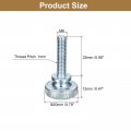 Uxcell M6x25mm Knurled Thumb Screws 15pcs Carbon Steel Zinc Plated Flat Head Fully Threaded Bolts Fastener