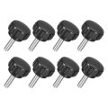 8pcs M6 X 20mm Knurled Clamping Knob 304 Stainless Steel Thumb Screw Round Hand Threaded Bolt Stud 25mm Dia For Machinery 