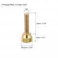 Uxcell 2pcs Knurled Thumb Screws M4x20mm Brass Shoulder Bolts Stepped Grip Knobs Fasteners For Pc Electronic Mechanical