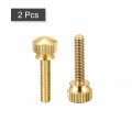 Uxcell 2pcs Knurled Thumb Screws M4x20mm Brass Shoulder Bolts Stepped Grip Knobs Fasteners For Pc Electronic Mechanical
